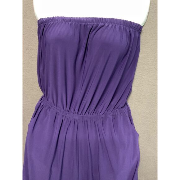 Simply Styled Halter Top Purple Jumpsuit Size S/C, Elastic Waist & Pockets - Picture 2 of 9